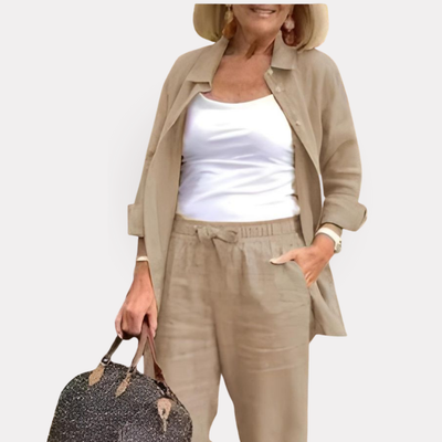 Martina - Ensemble Chemise et Pantalons en Lin et Coton