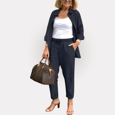 Martina - Ensemble Chemise et Pantalons en Lin et Coton