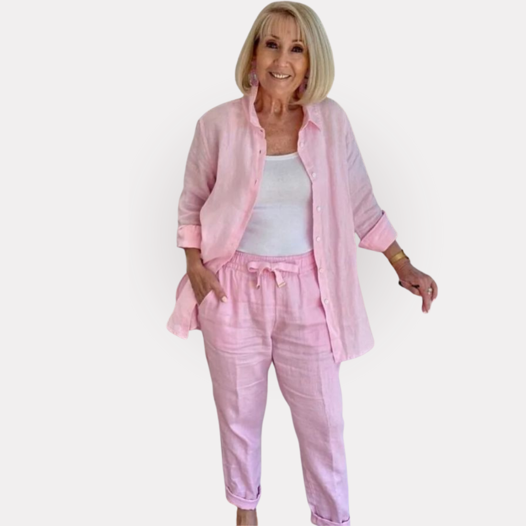 Martina - Ensemble Chemise et Pantalons en Lin et Coton