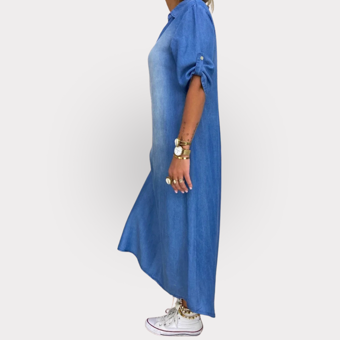 Lea | Robe longue en denim