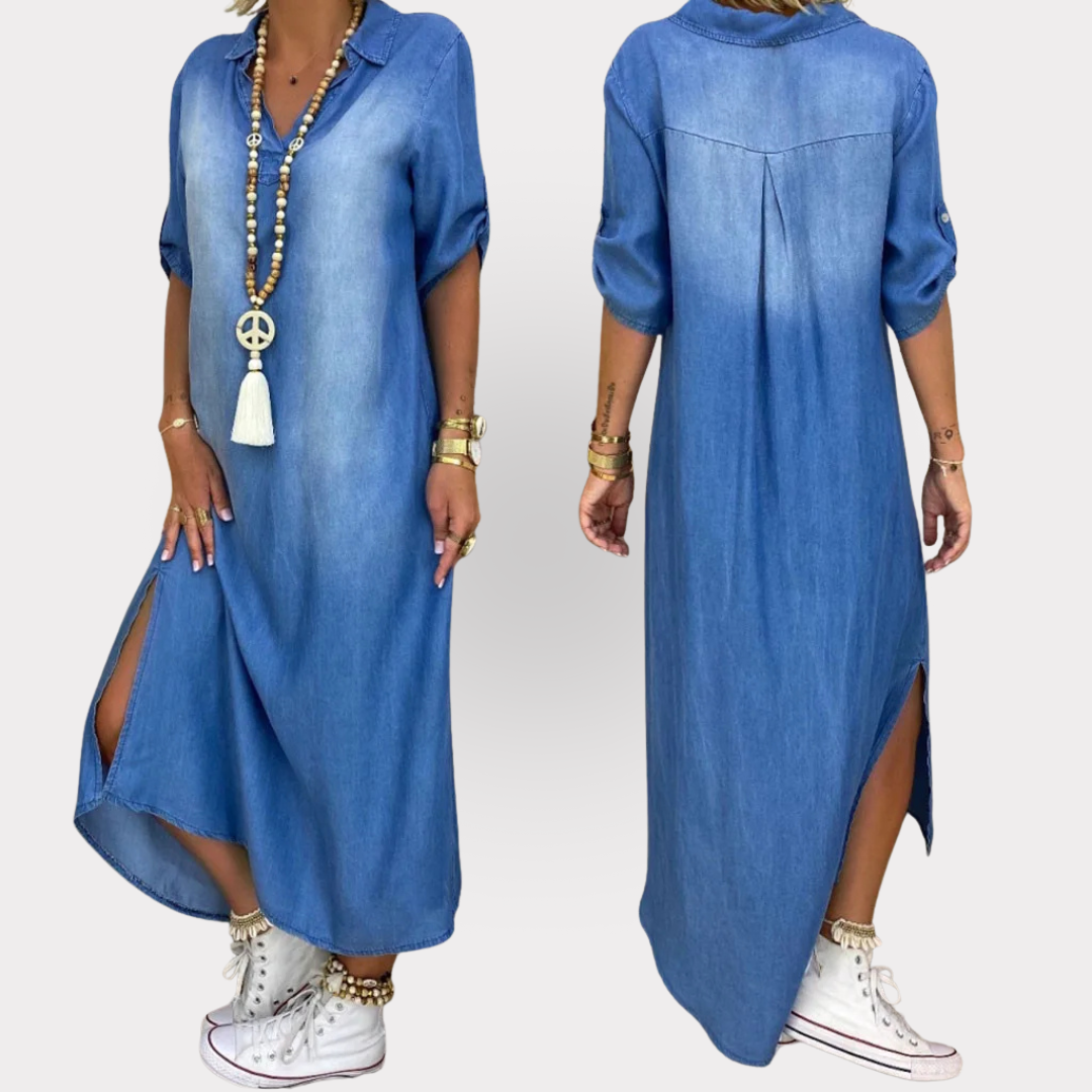 Lea | Robe longue en denim