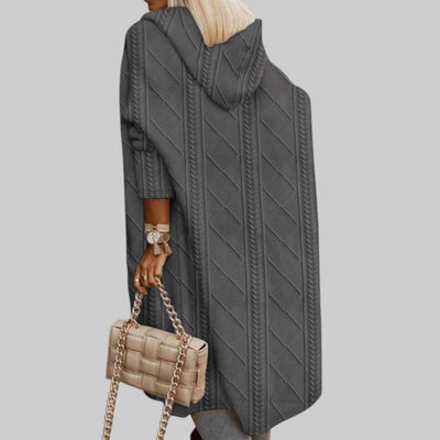 Larissa | Veste en tricot longue avec capuche